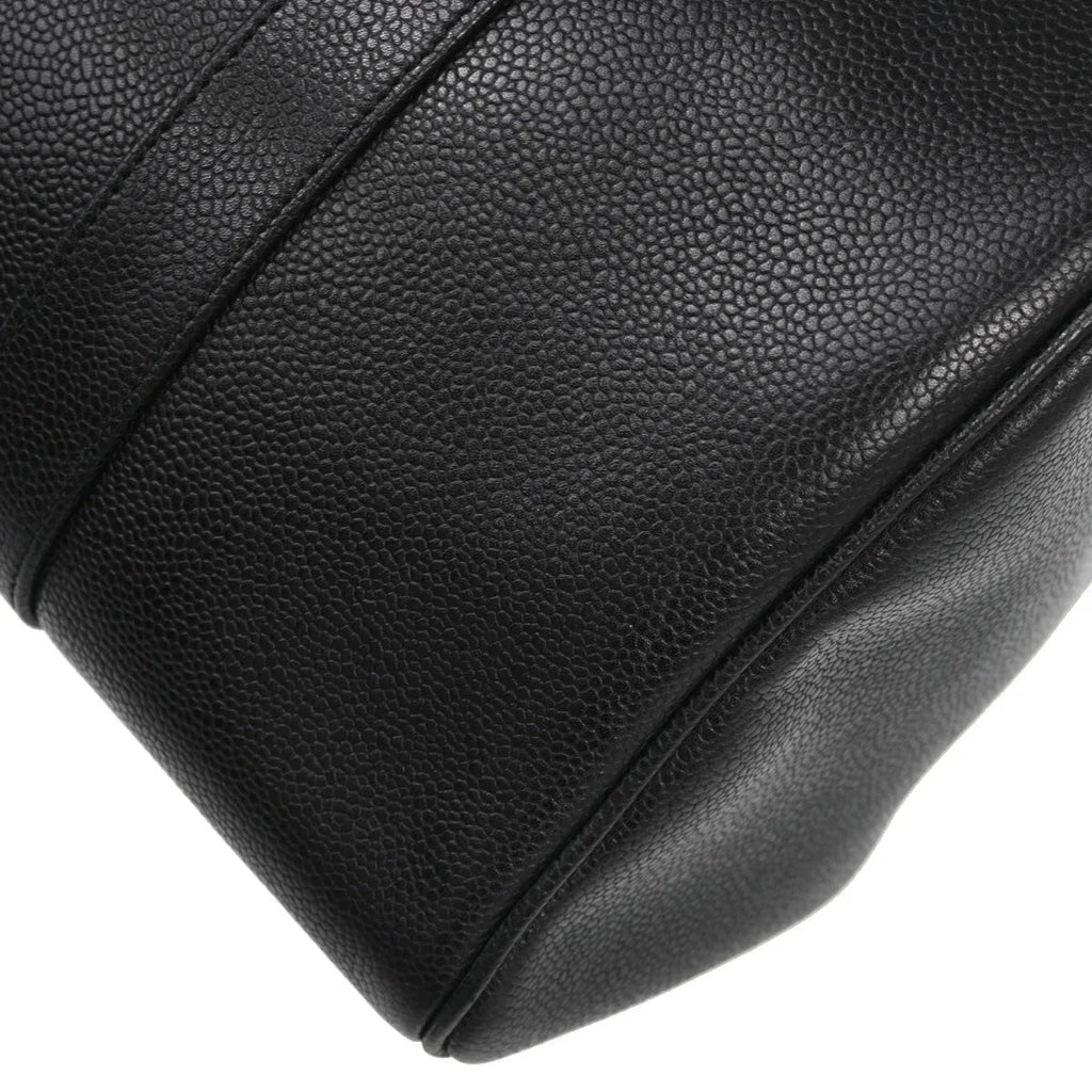 Chanel 1994-1996 Black Caviar 2way Duffle Shoulder Handbag