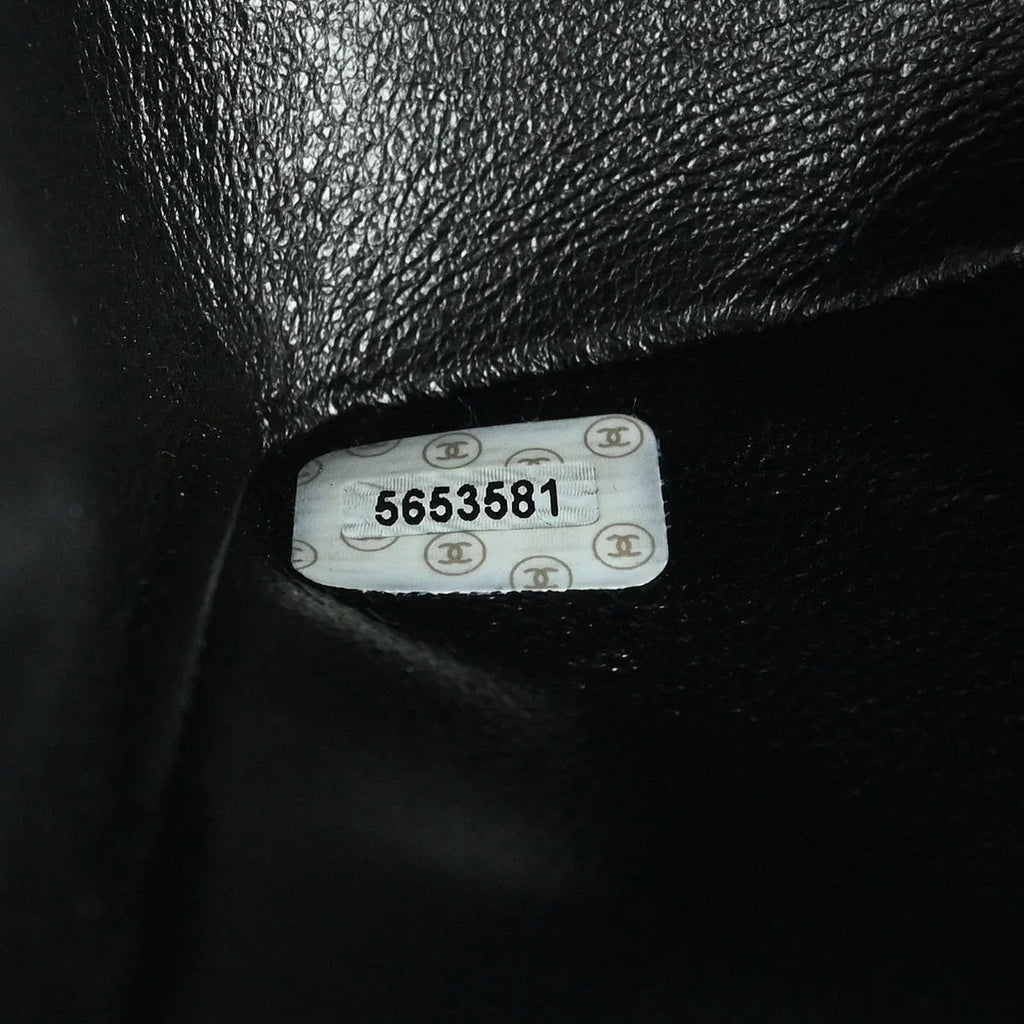 Chanel 1997-1999 Black Denim Small Classic Double Flap Shoulder Bag