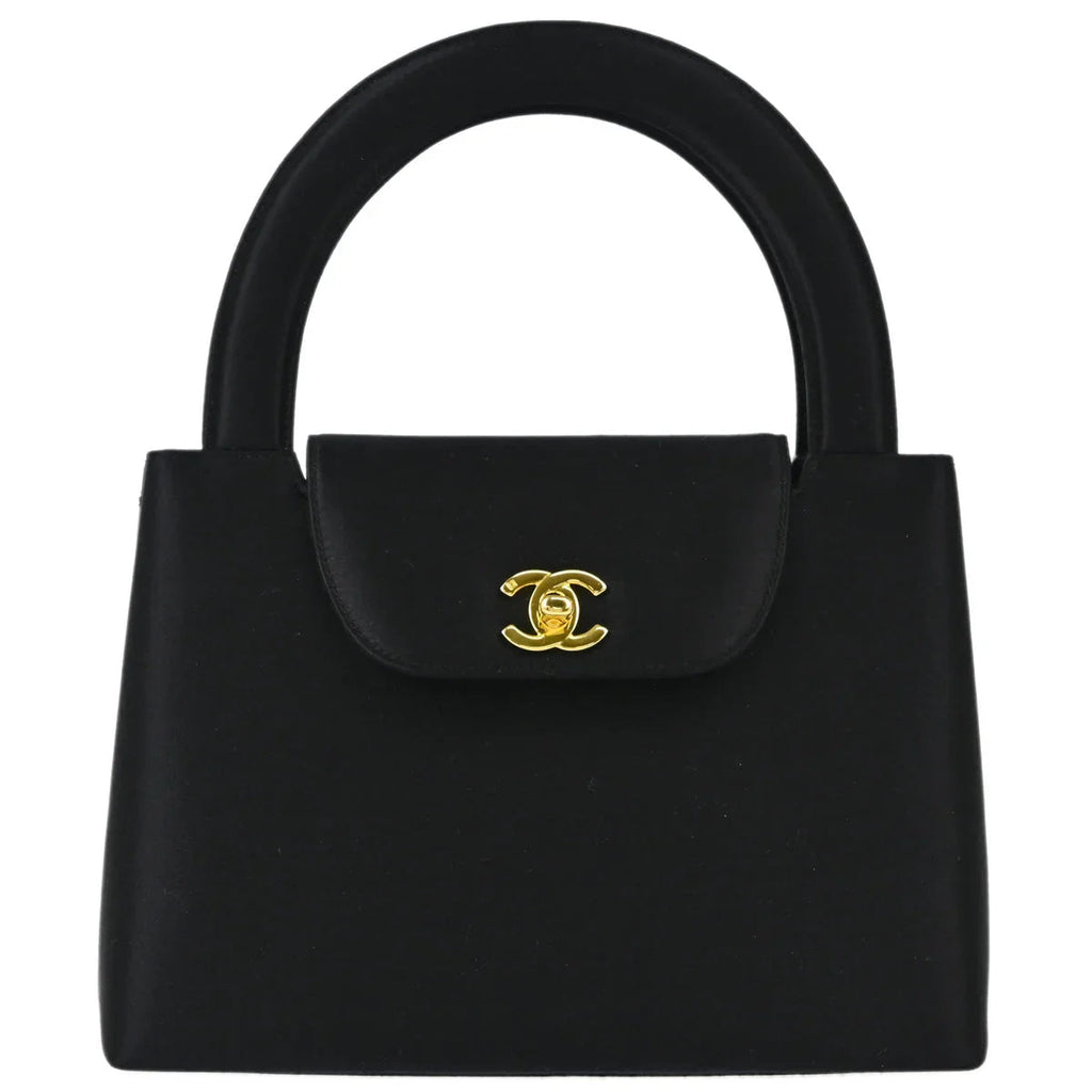 Chanel 1997-1999 Black Satin Handbag