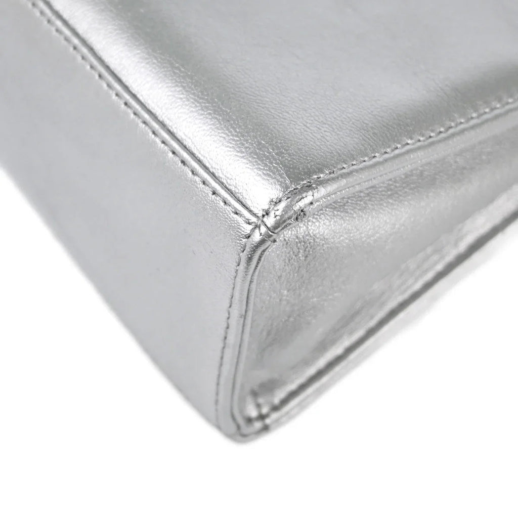 Chanel 1996-1997 Silver Lambskin Handbag