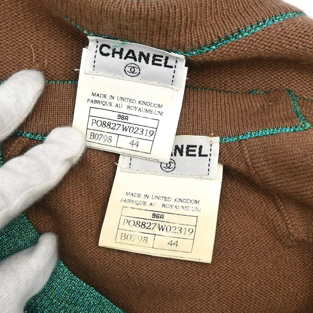 Chanel 1996 Set Cardigan Top Brown #44