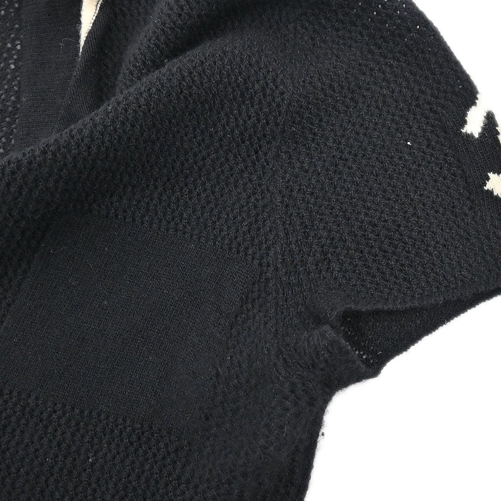 Chanel 2001 Short Sleeve Sweater Knit Top Black #40