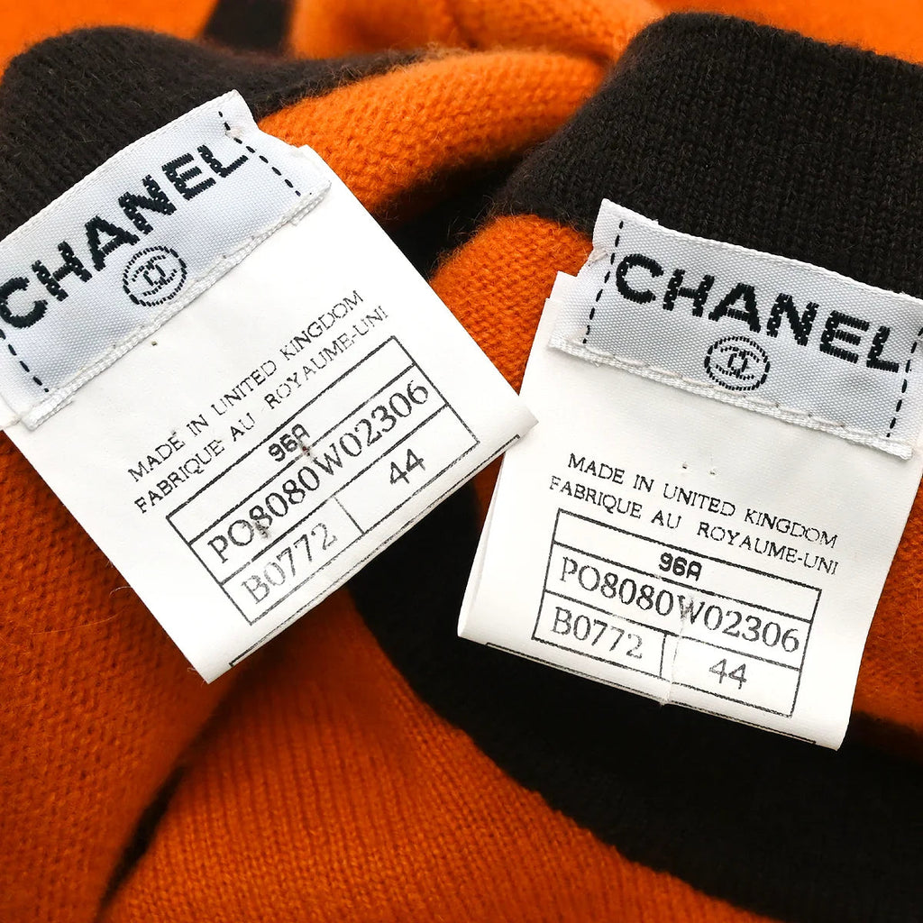 Chanel 1996 Set Cardigan Top Orange #44