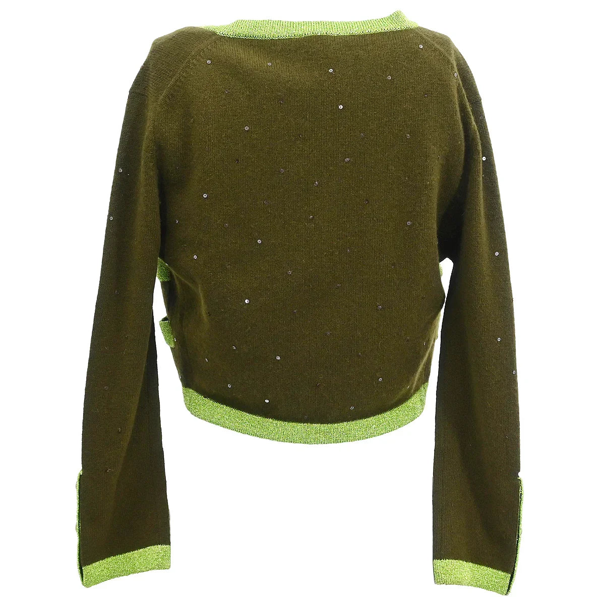Chanel 1996 Set Cardigan Top Khaki #38