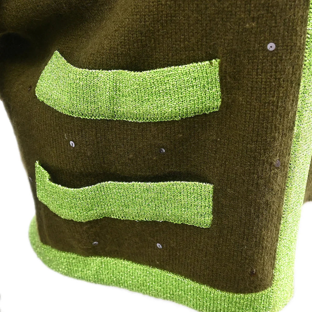 Chanel 1996 Set Cardigan Top Khaki #38