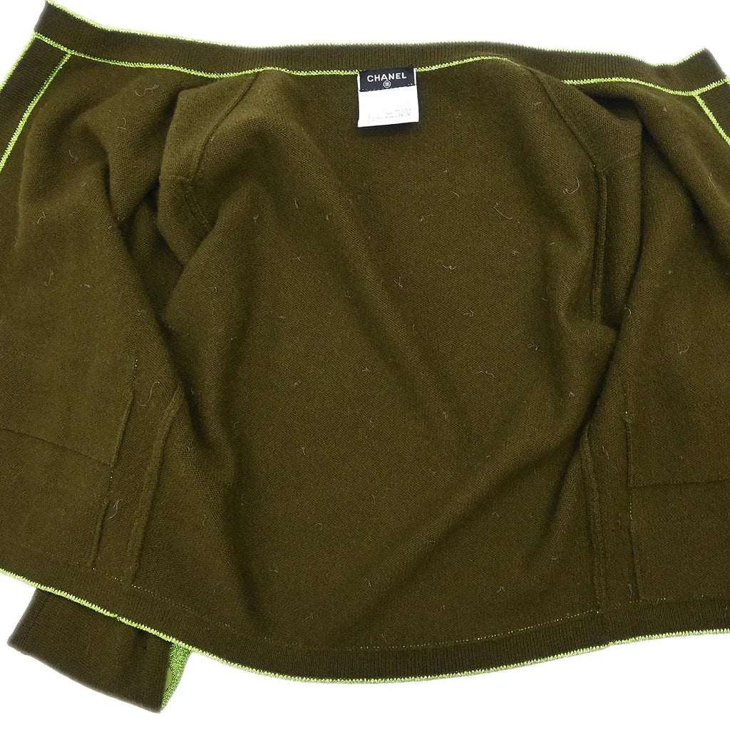Chanel 1996 Set Cardigan Top Khaki #38
