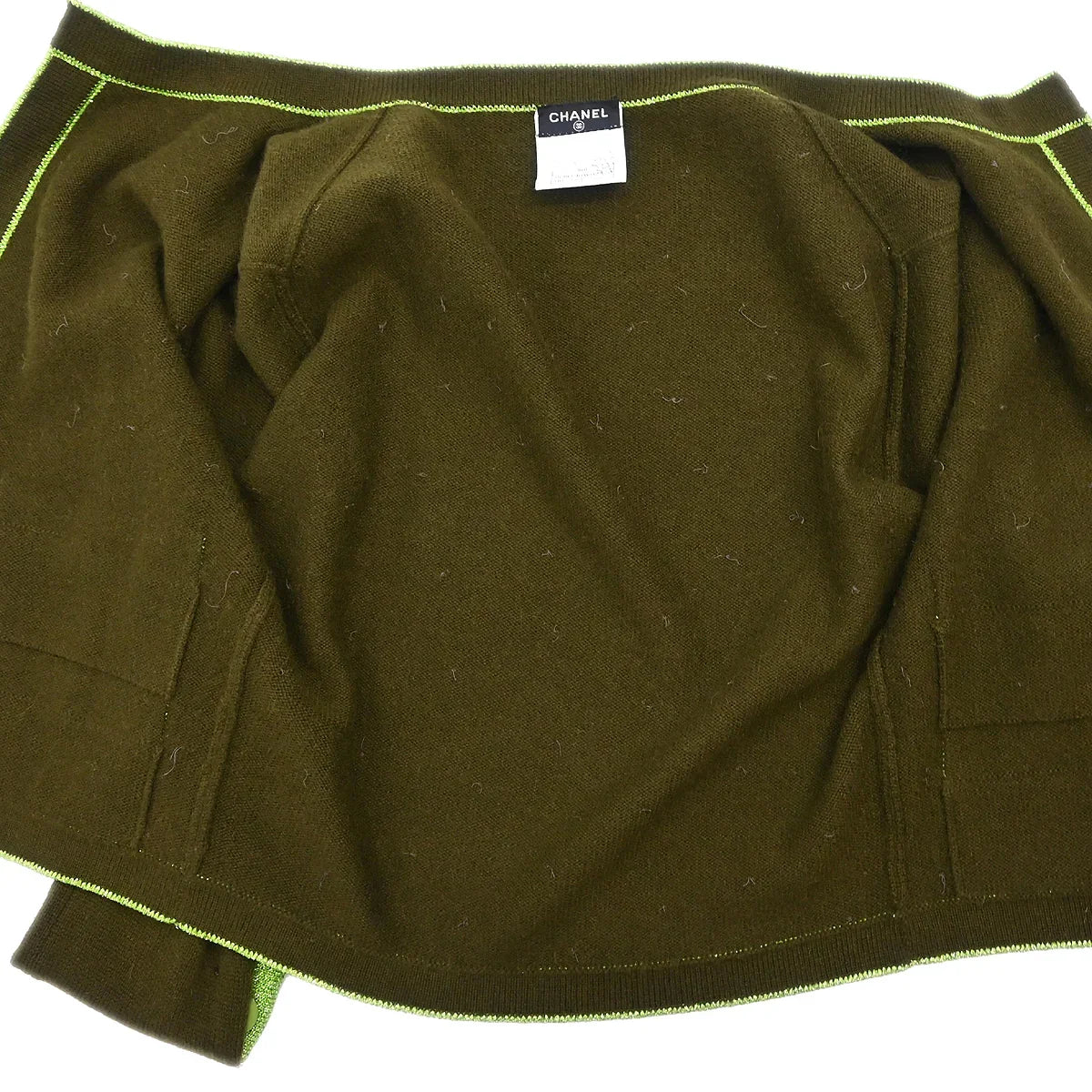Chanel 1996 Set Cardigan Top Khaki #38