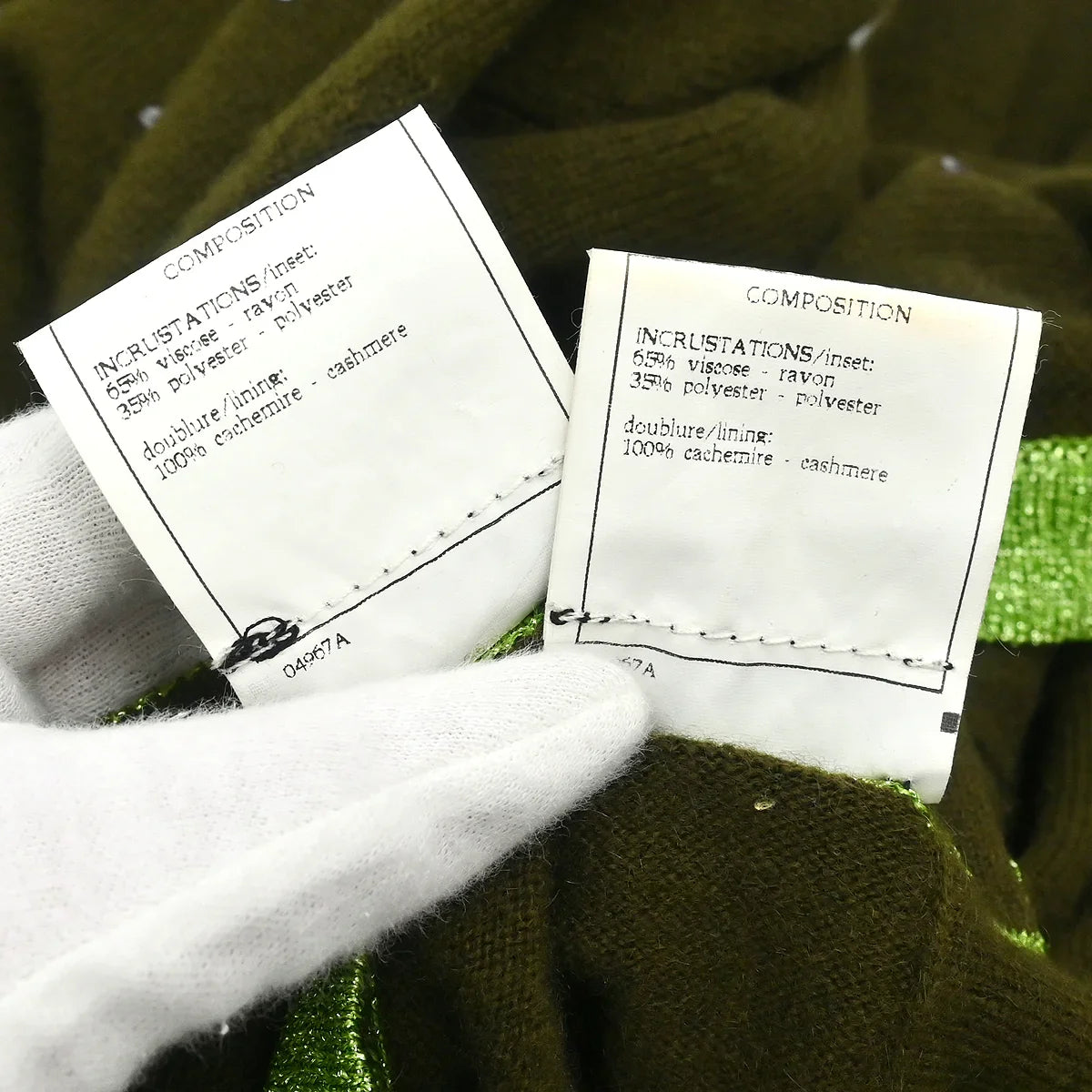 Chanel 1996 Set Cardigan Top Khaki #38