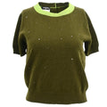 Chanel 1996 Short Sleeve Cashmere Sweater Khaki #44
