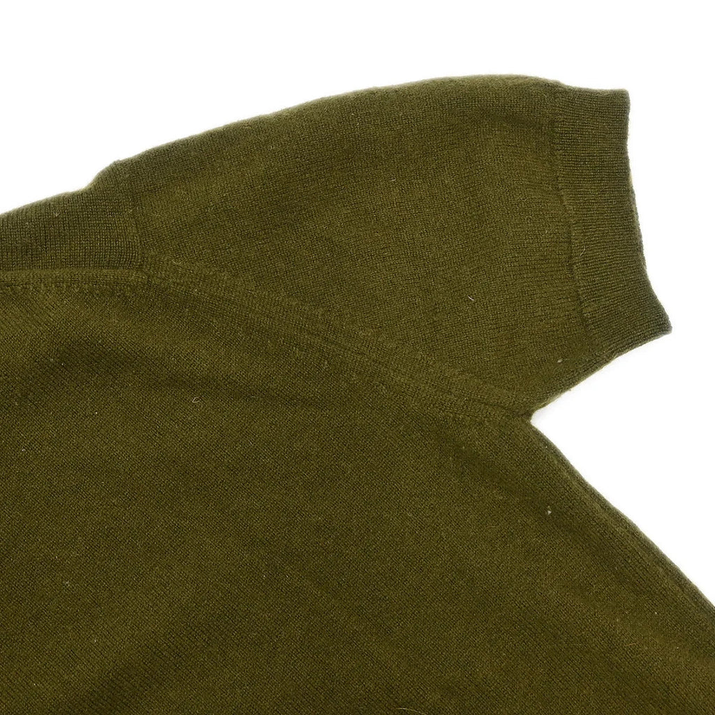 Chanel 1996 Short Sleeve Cashmere Sweater Khaki #44