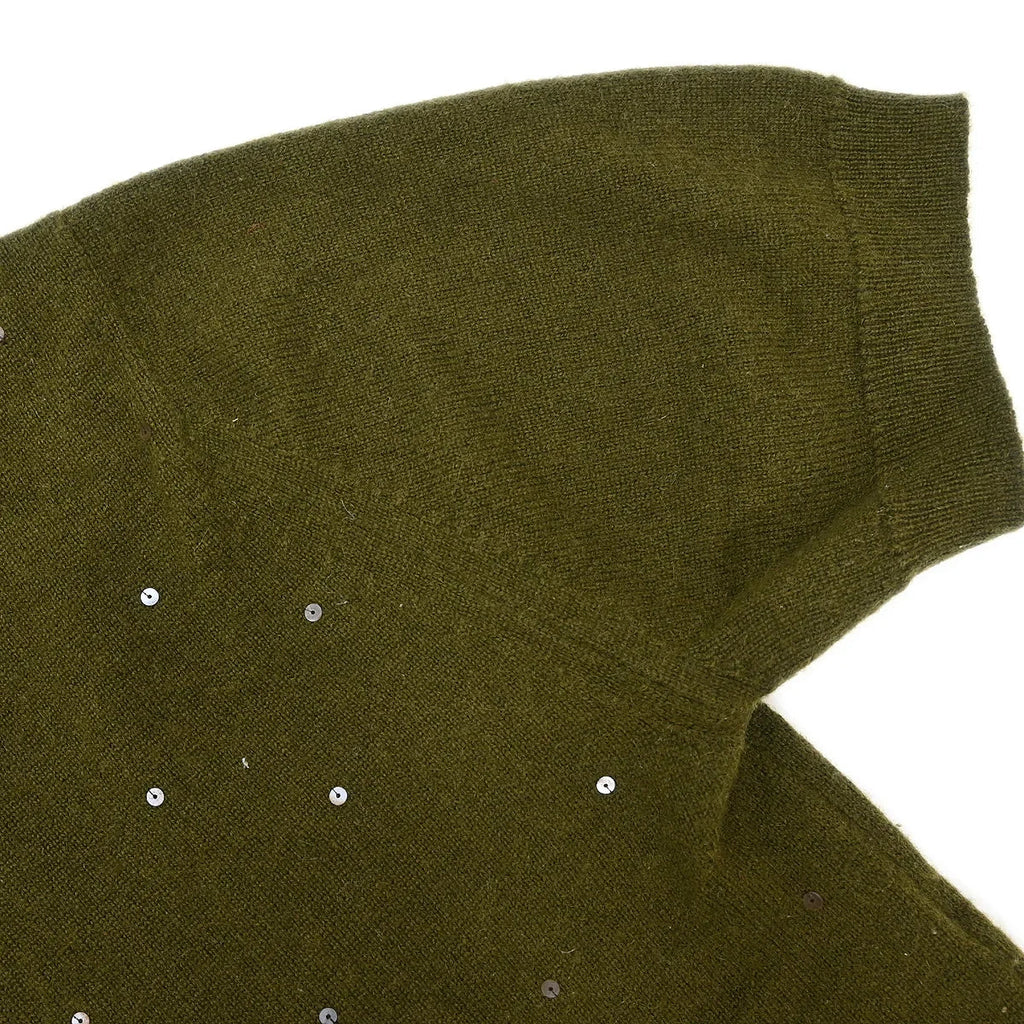 Chanel 1996 Short Sleeve Cashmere Sweater Khaki #44