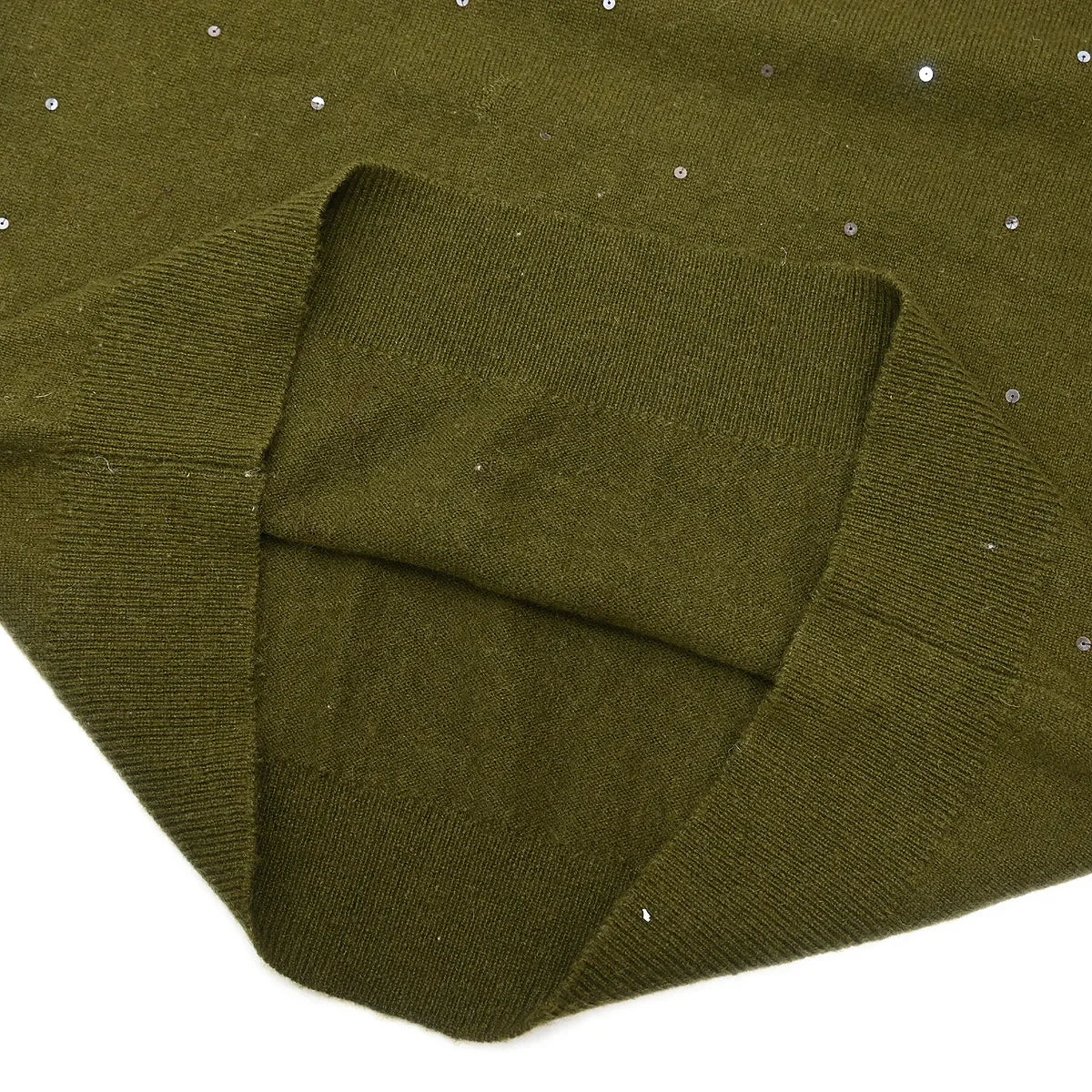 Chanel 1996 Short Sleeve Cashmere Sweater Khaki #44