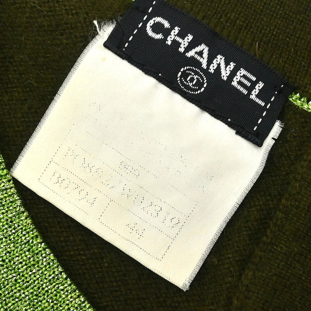 Chanel 1996 Short Sleeve Cashmere Sweater Khaki #44