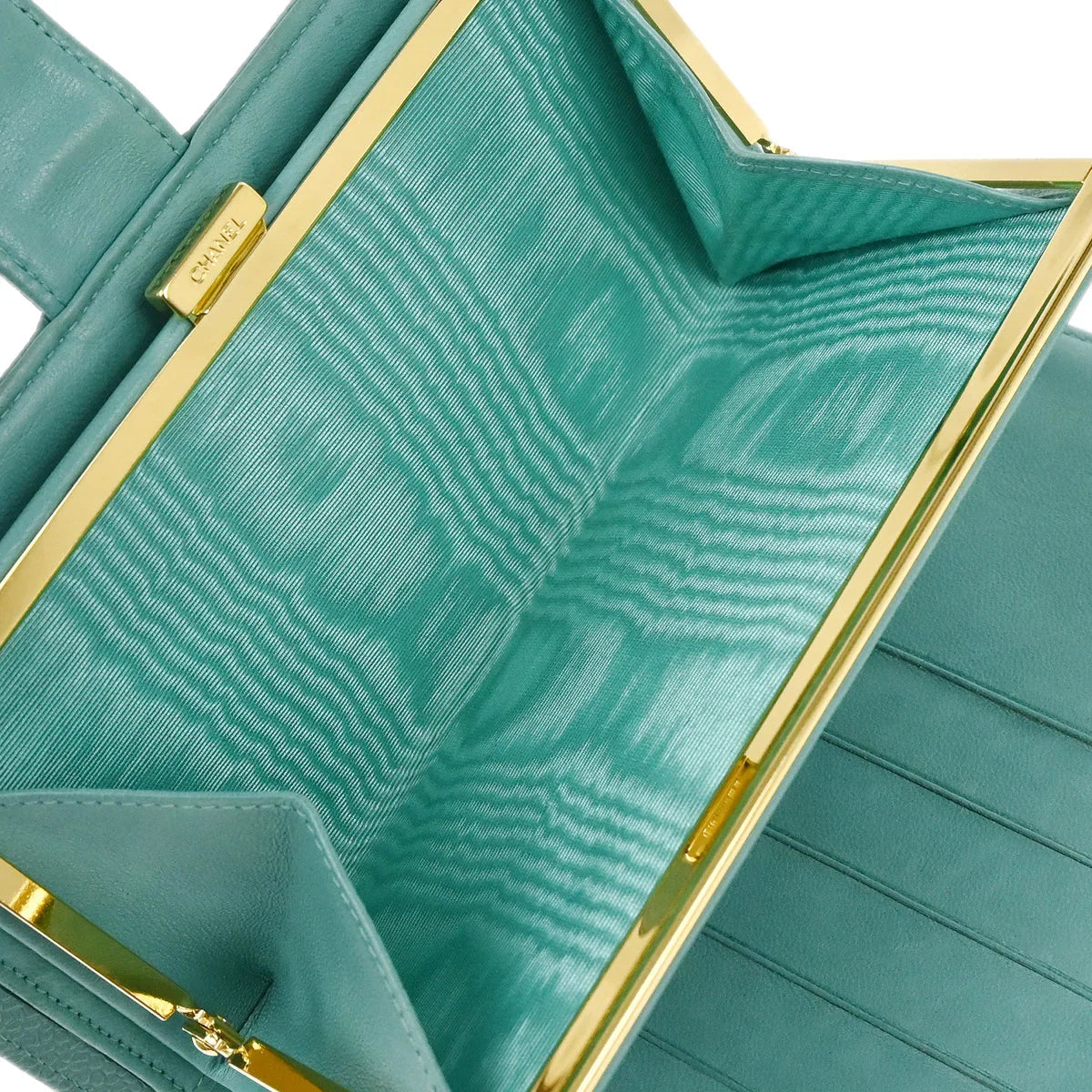 Chanel 1997-1999 Blue Caviar Long Wallet Purse