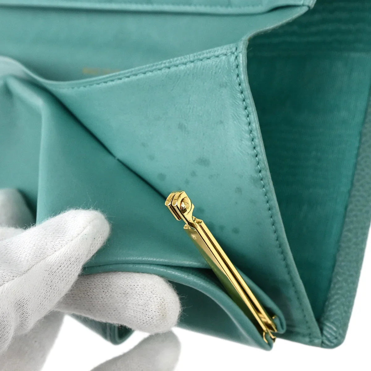 Chanel 1997-1999 Blue Caviar Long Wallet Purse