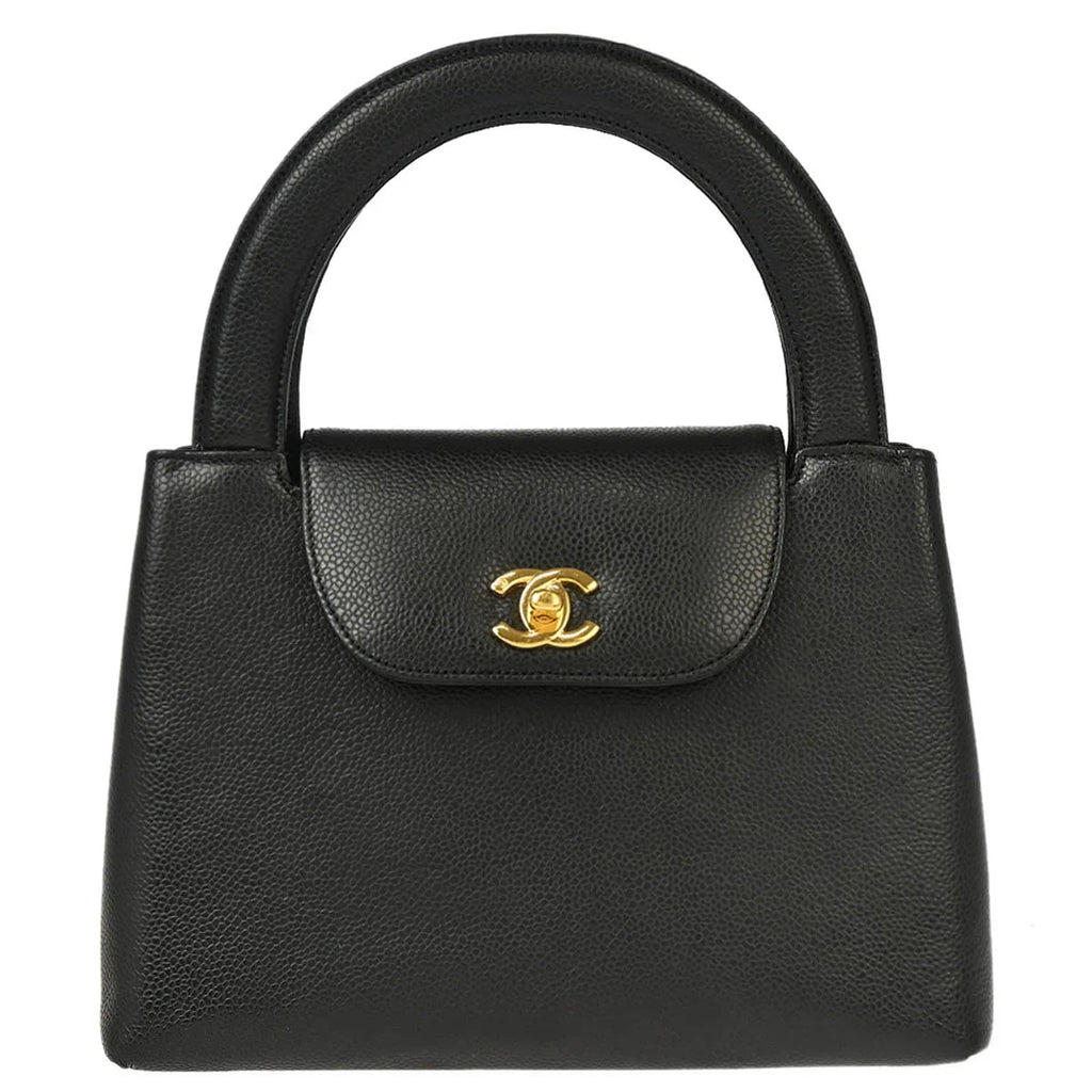 Chanel 1997-1999 Black Caviar Handbag