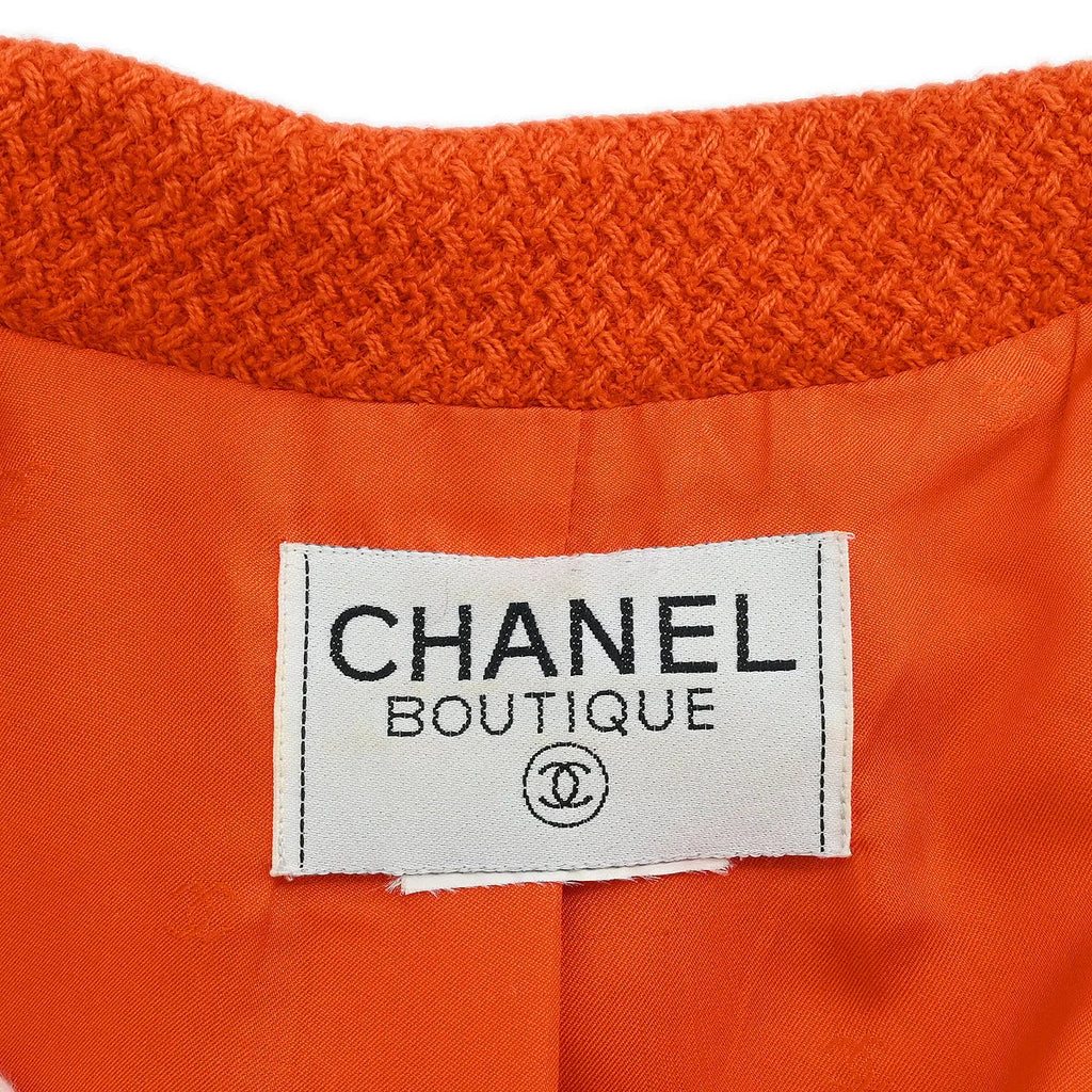 Chanel Single Breasted Jacket Orange
