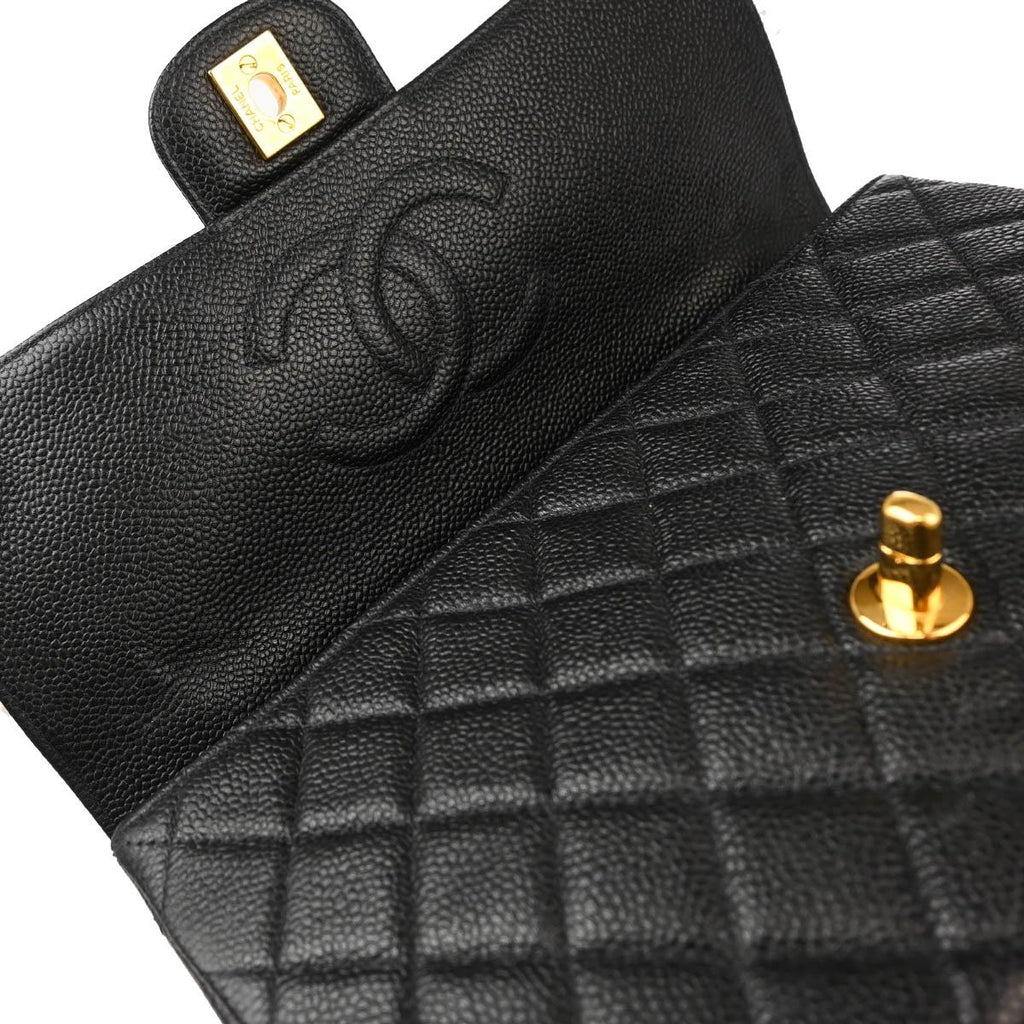Chanel 1996-1997 Black Caviar Handbag