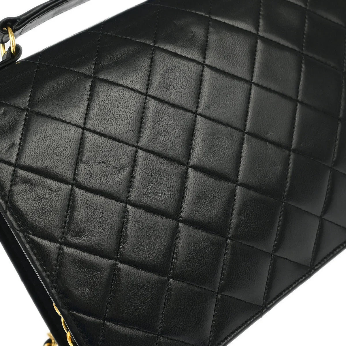 Chanel * 1989-1991 Black Lambskin Double Turnlock Shoulder Bag