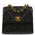 Chanel 1994-1996 Black Lambskin Flap Shoulder Bag