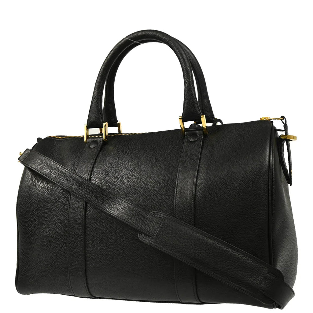 Chanel 1994-1996 Black Caviar 2way Shoulder Handbag