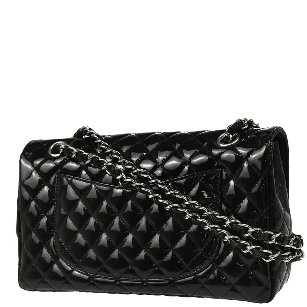 Chanel 2006-2008 Black Patent Leather Single Flap Shoulder Bag