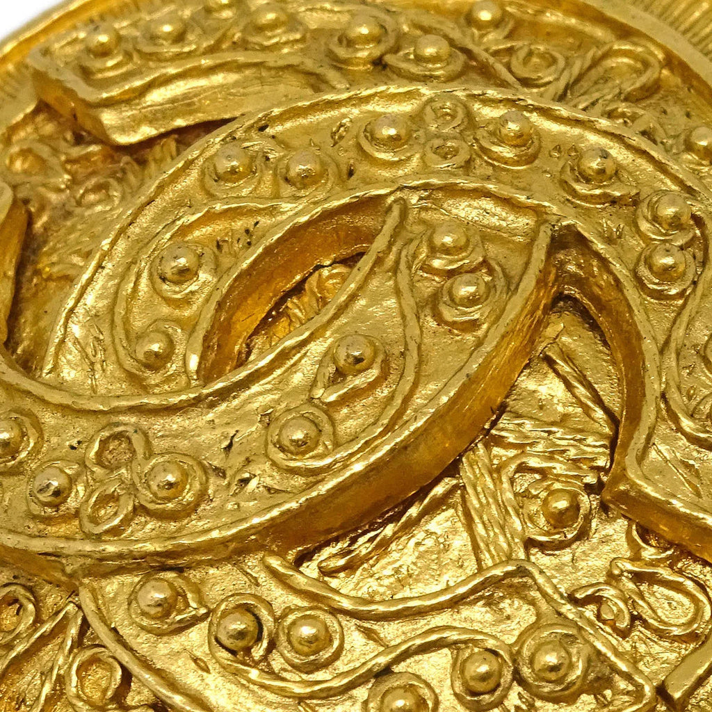 Chanel Medallion Brooch Pin Gold 94A