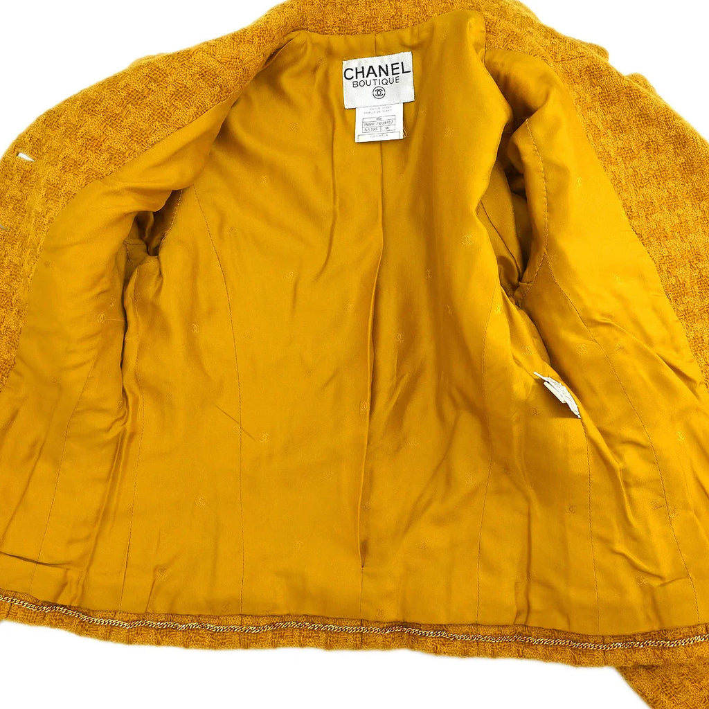 Chanel 1995 Setup Suit Jacket Skirt Brown #36