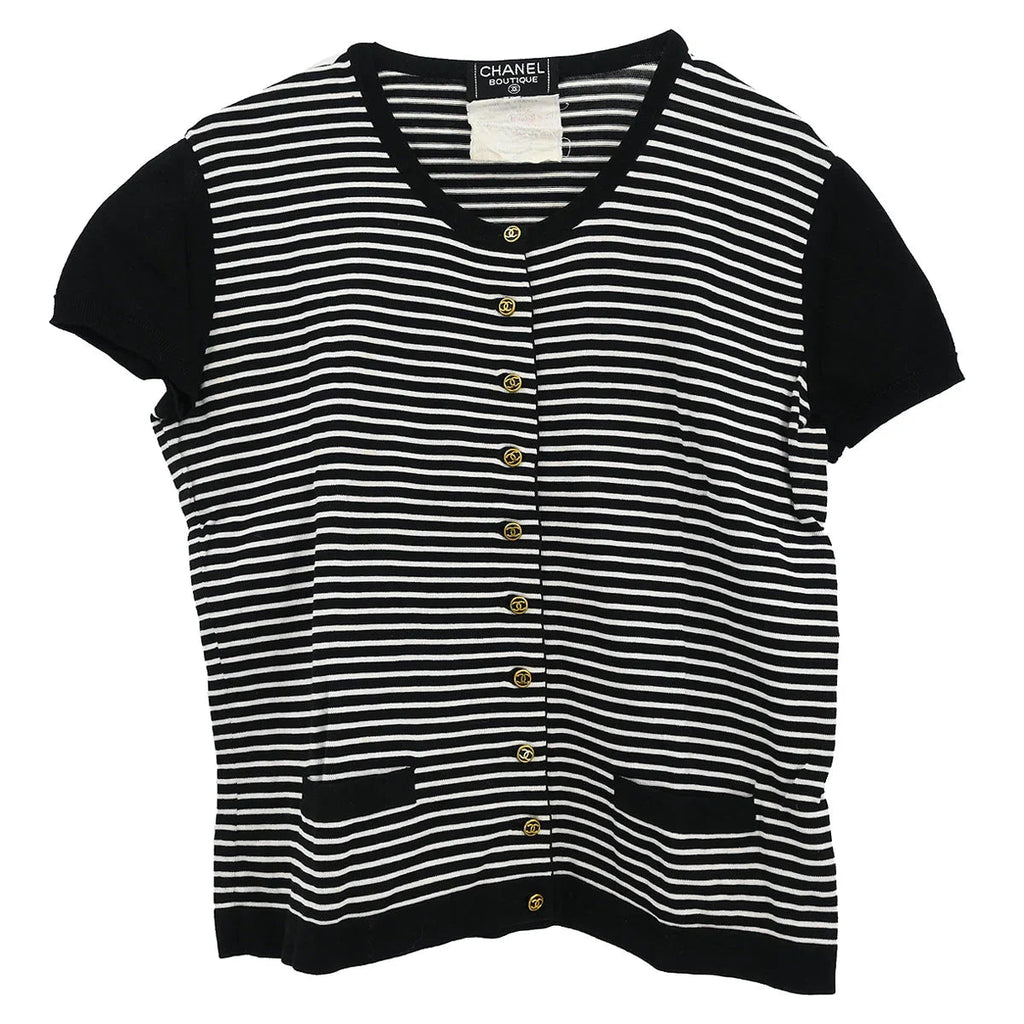 Chanel 1995 Short Sleeve Top Black #42