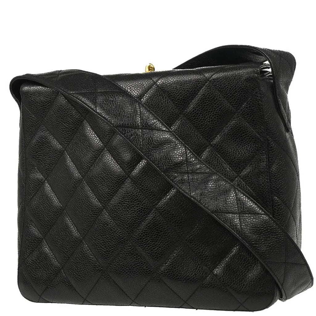 Chanel 1996-1997 Black Caviar Shoulder Bag