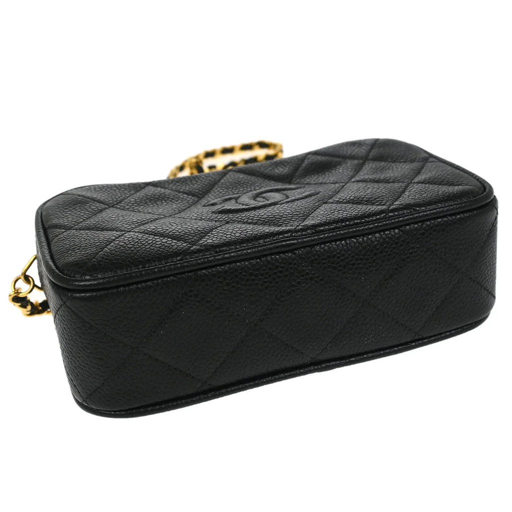Chanel 1991-1994 Black Caviar Camera Bag