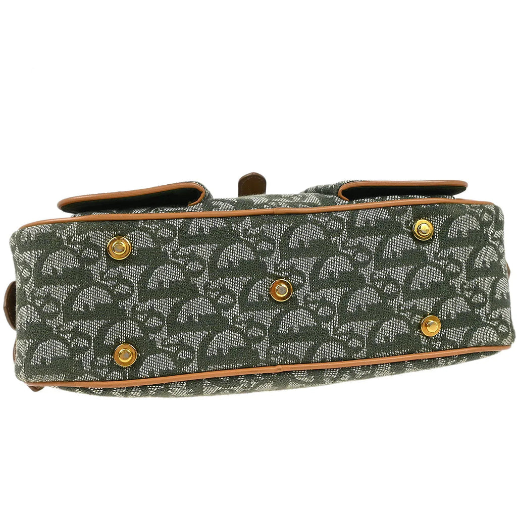 Christian Dior Green Double Saddle Trotter Handbag