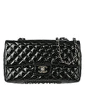 Chanel 2006-2008 Black Patent Leather Single Flap Shoulder Bag