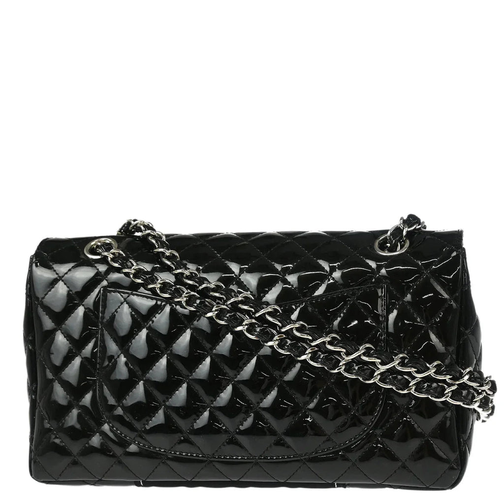 Chanel 2006-2008 Black Patent Leather Single Flap Shoulder Bag