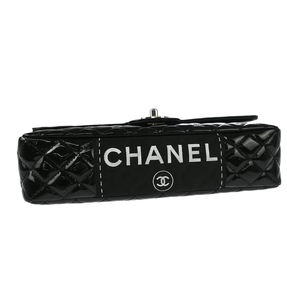 Chanel 2006-2008 Black Patent Leather Single Flap Shoulder Bag