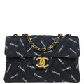 Chanel 1994-1996 Black Canvas Maxi Classic Flap Shoulder Bag