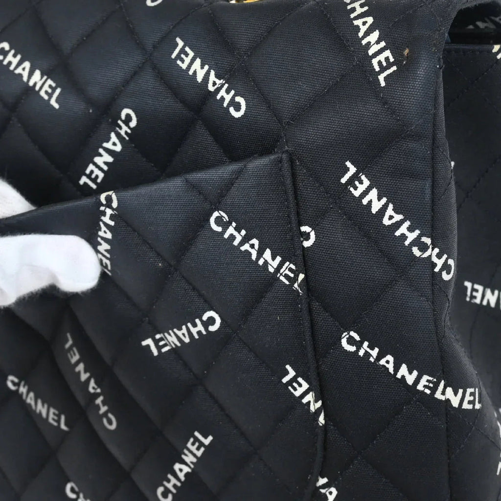 Chanel 1994-1996 Black Canvas Maxi Classic Flap Shoulder Bag