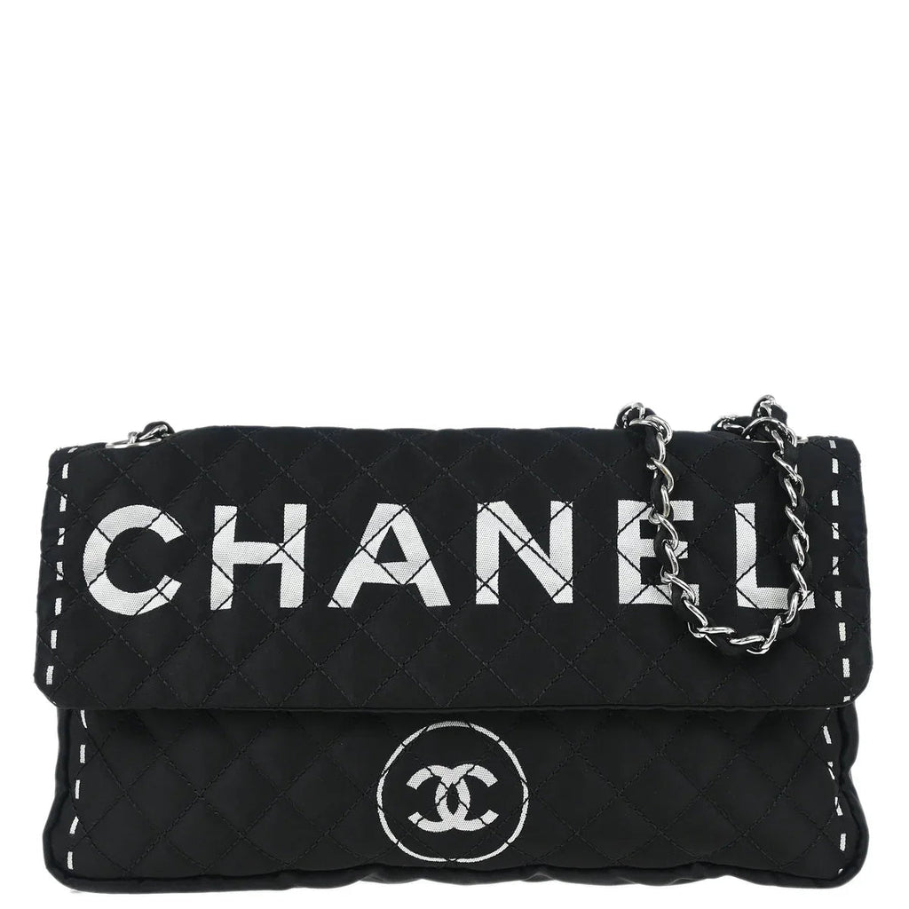 Chanel 2006-2008 Black Satin Shoulder Bag