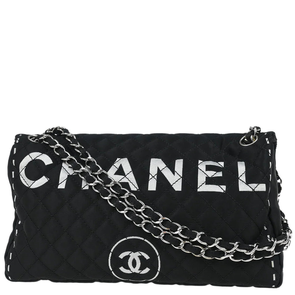 Chanel 2006-2008 Black Satin Shoulder Bag