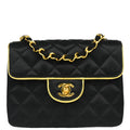 Chanel 1989-1991 Black Satin Mini Classic Square Flap Shoulder Bag 17