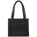 Chanel 2001-2003 Black Lambskin Choco Bar Handbag