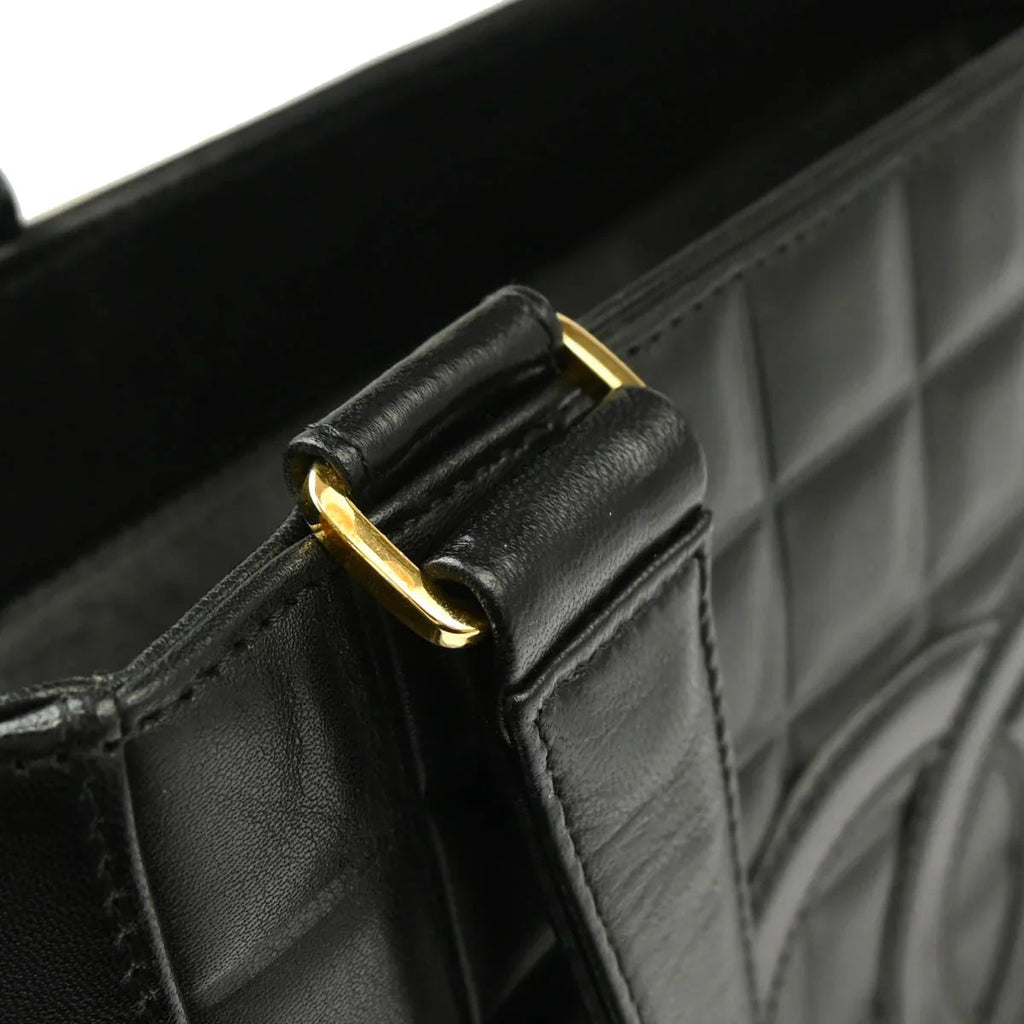 Chanel 2001-2003 Black Lambskin Choco Bar Handbag