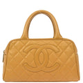 Chanel 2003-2004 Beige Caviar Bowling Bag 27