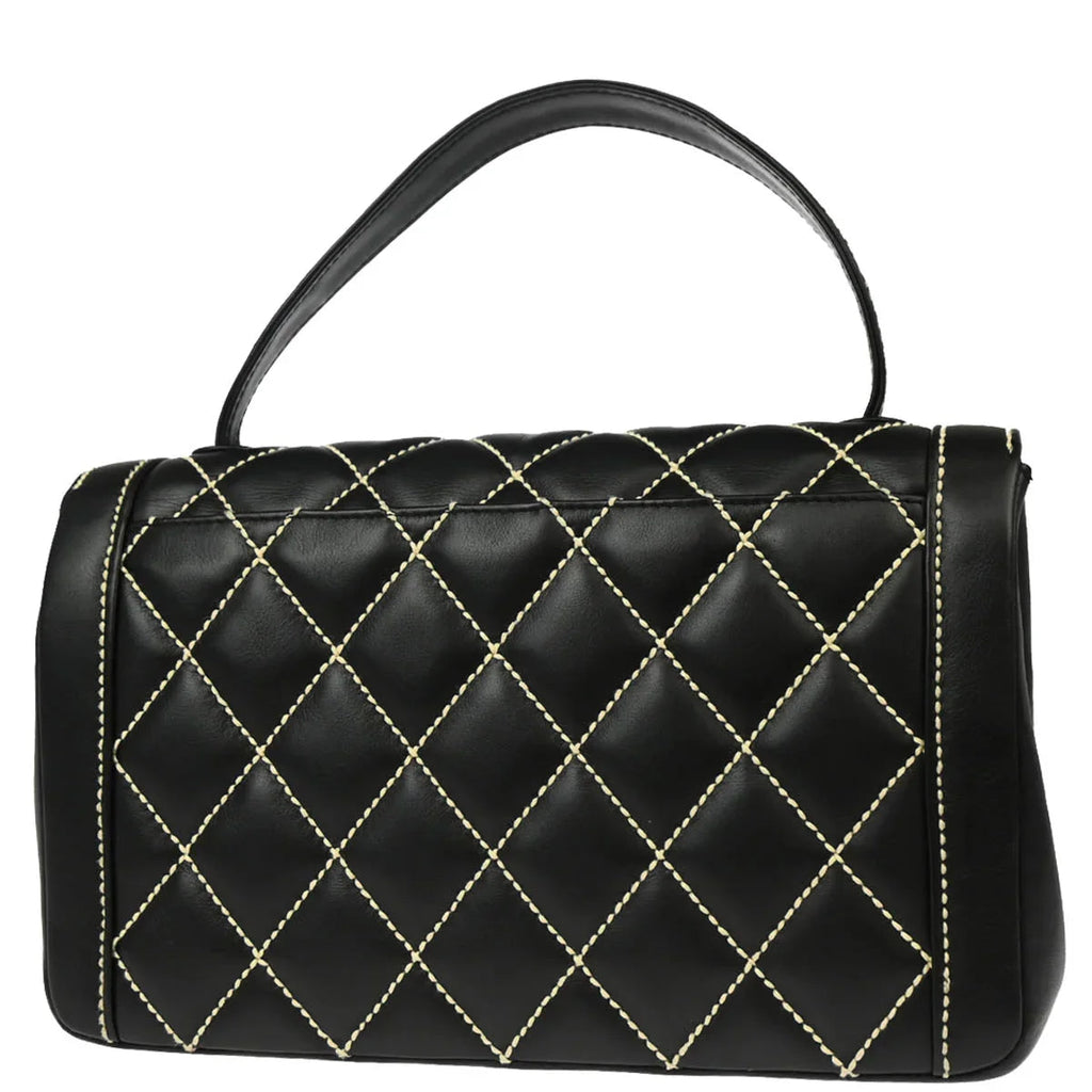 Chanel 2004-2005 Black Calfskin Wild Stitch Handbag