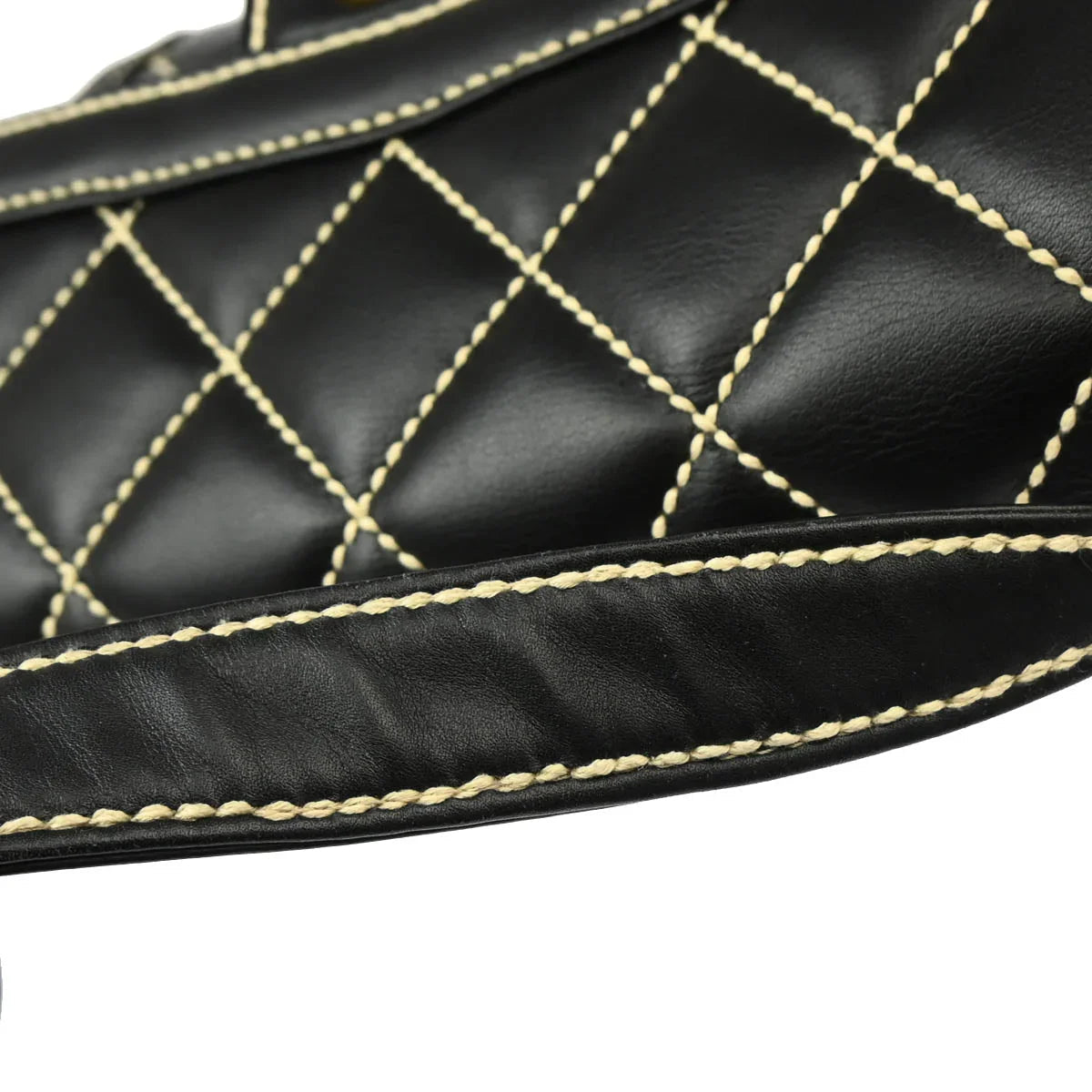 Chanel 2004-2005 Black Calfskin Wild Stitch Handbag