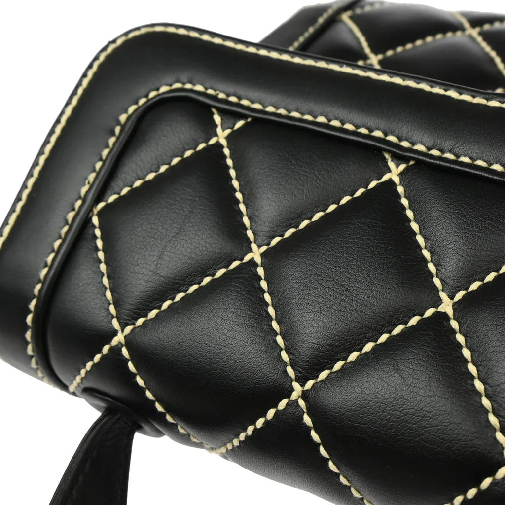 Chanel 2004-2005 Black Calfskin Wild Stitch Handbag