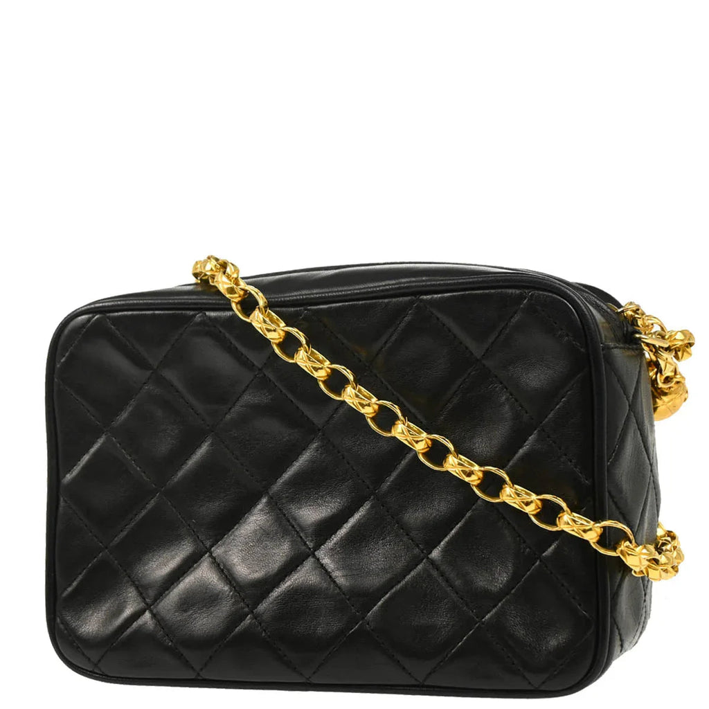 Chanel Black Lambskin Camera Bag Mini