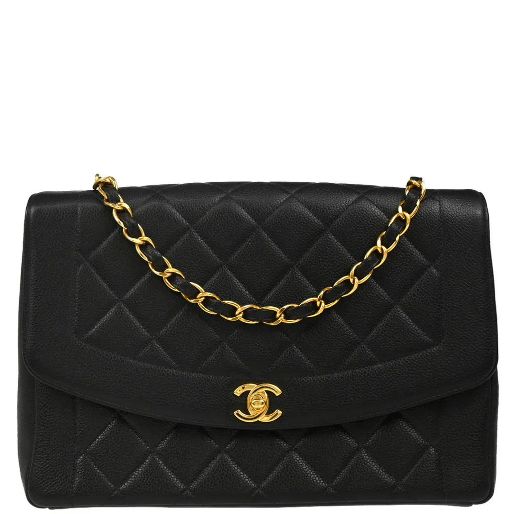 Chanel 1996-1997 Black Caviar Shoulder Bag