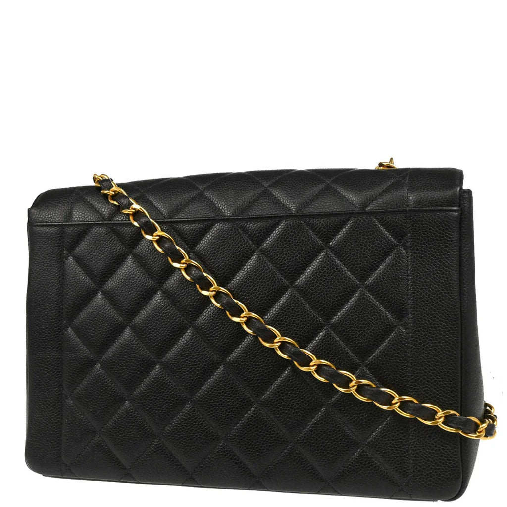 Chanel 1996-1997 Black Caviar Shoulder Bag