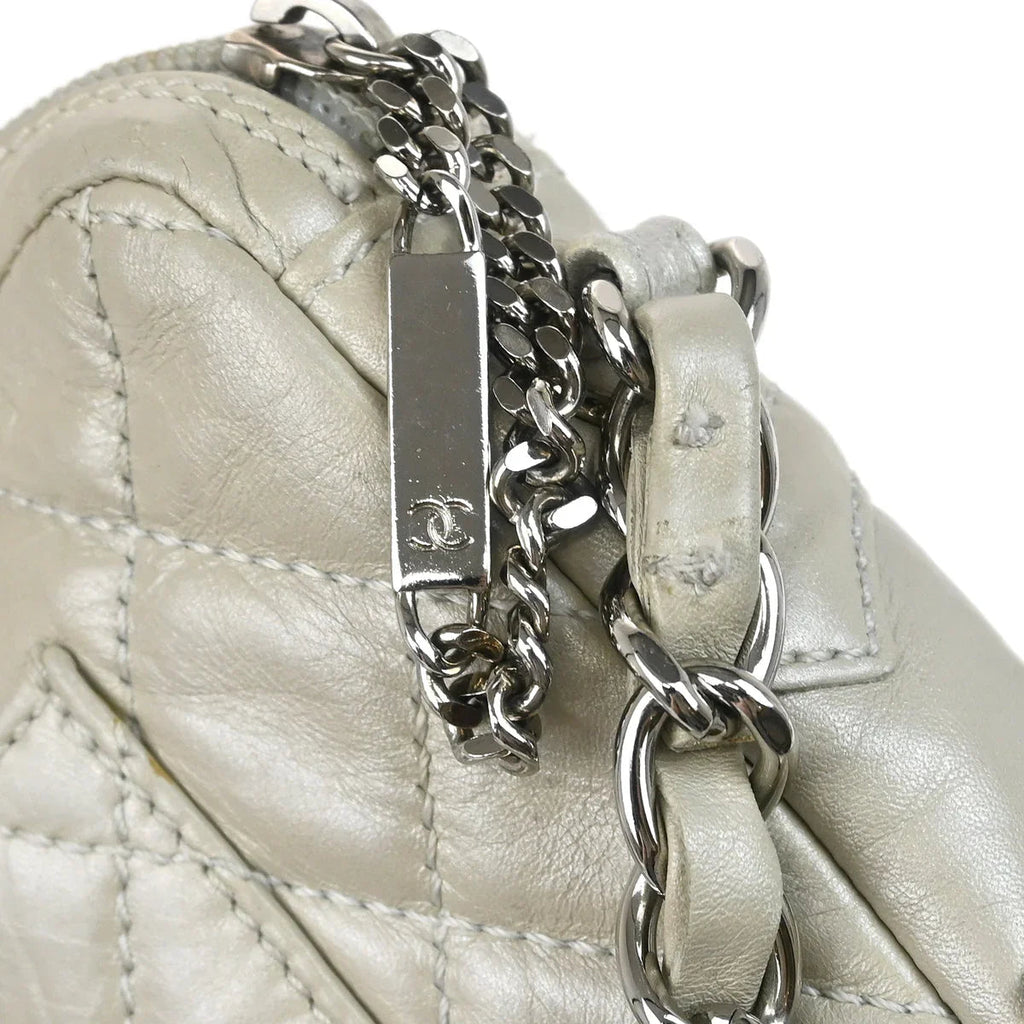 Chanel 2006-2008 Light Gray Calfskin Cambon Ligne Handbag